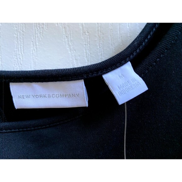New York & Company Sleeveless Womans Career Black NWT Dress Cotton Minimalist M - Picture 4 of 10